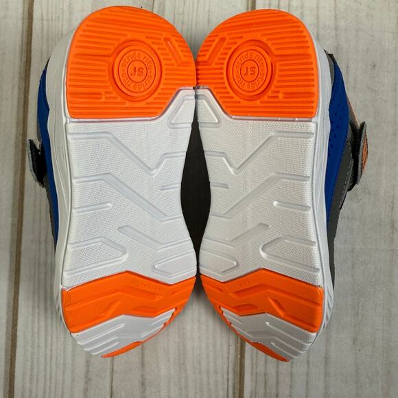 Stride Rite Made2Play Gray Blue Orange Sneakers Shoes Boys Size 12 Wide - Picture 4 of 5